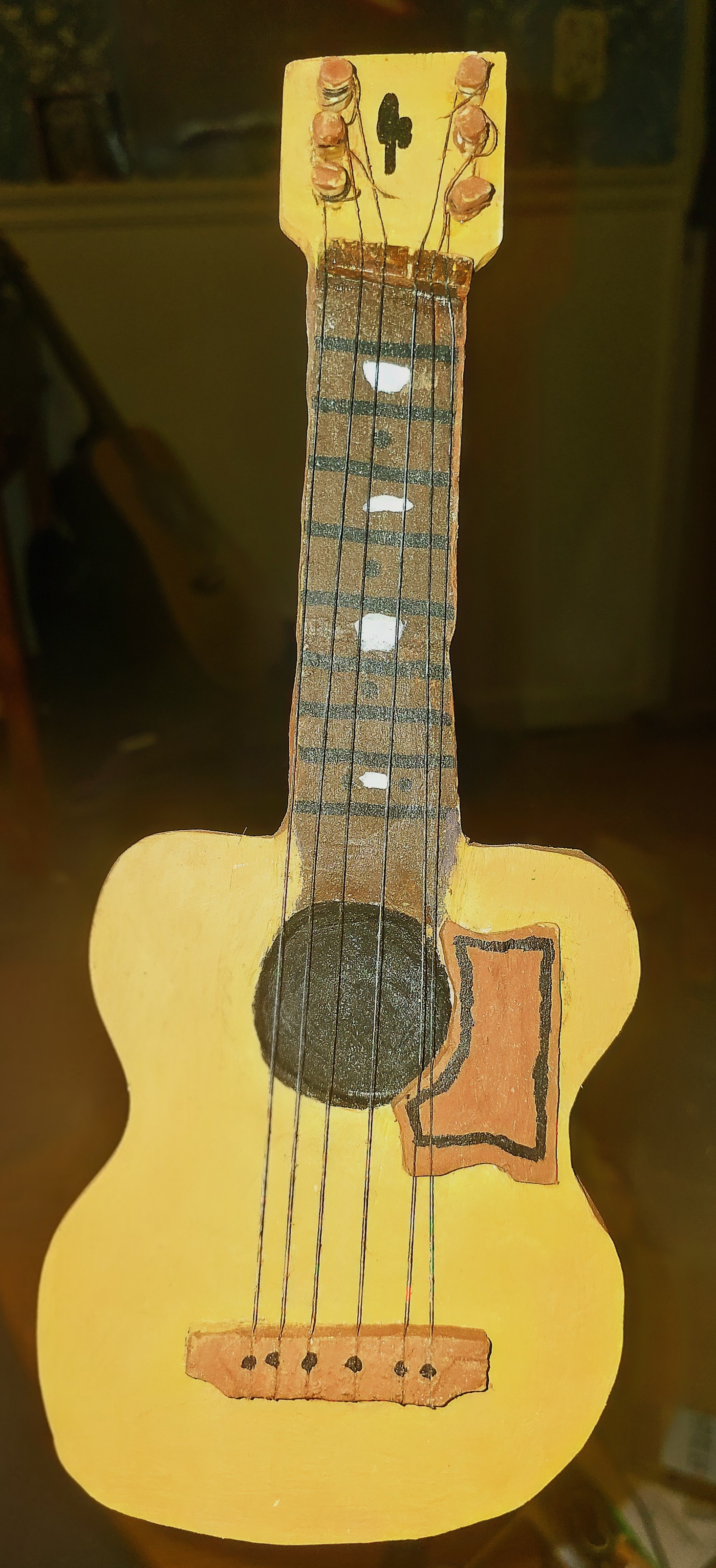 Large Wooden Guitar Back View